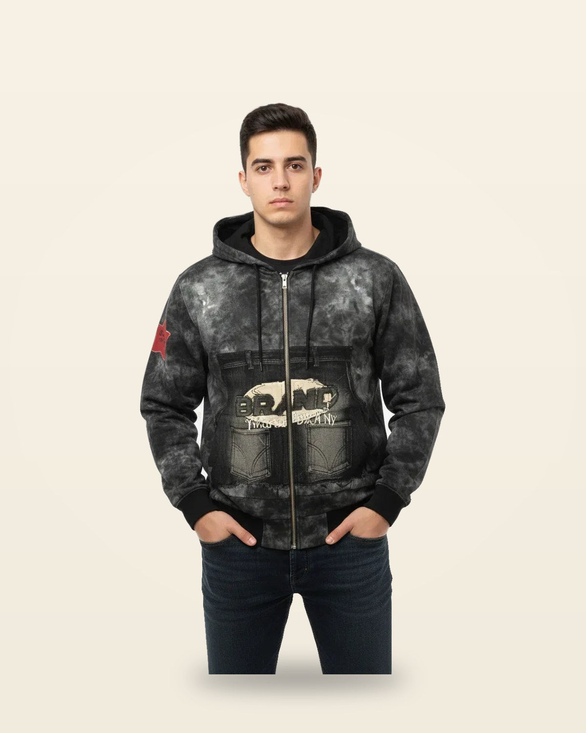 Structured Zip Hoodie Jacket — Hardware Detailed
