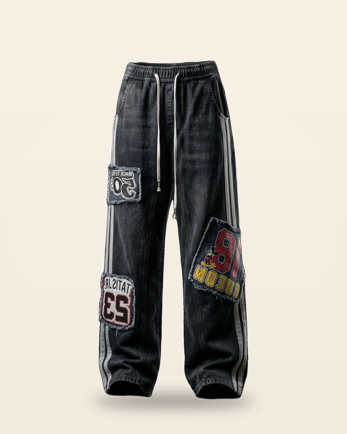 Tapered Joggers — Elasticated Grey Lowers