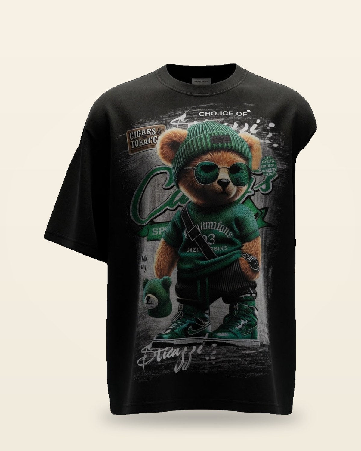 Teddy Bear Graphic Tee — Drop Shoulder Heavyweight Cotton