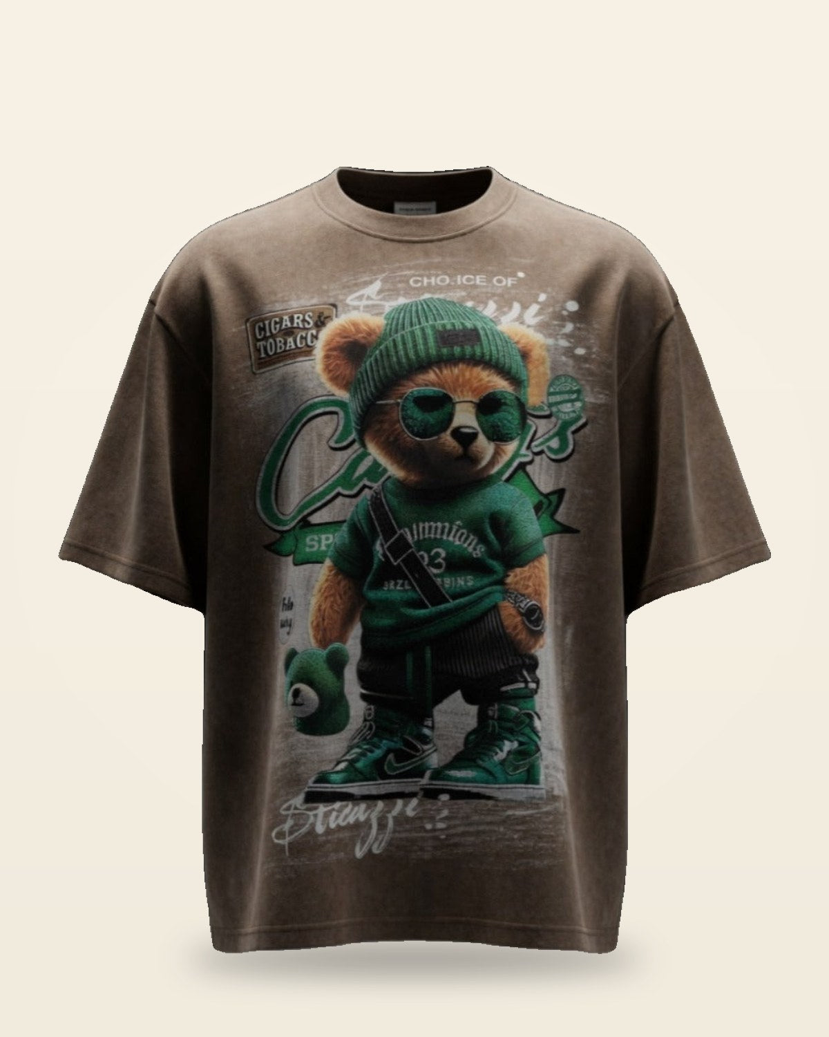 Teddy Mafia Brown Tee — Heavyweight Drop-Shoulder Fit