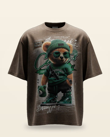 Teddy Mafia Brown Tee — Heavyweight Drop-Shoulder Fit