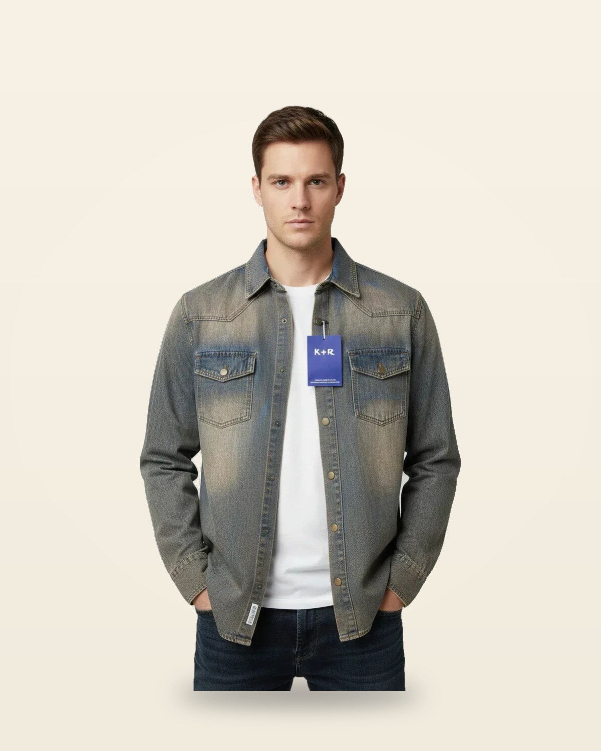 Textured Denim Full Sleeve Shirt — Urban Comfort Fit