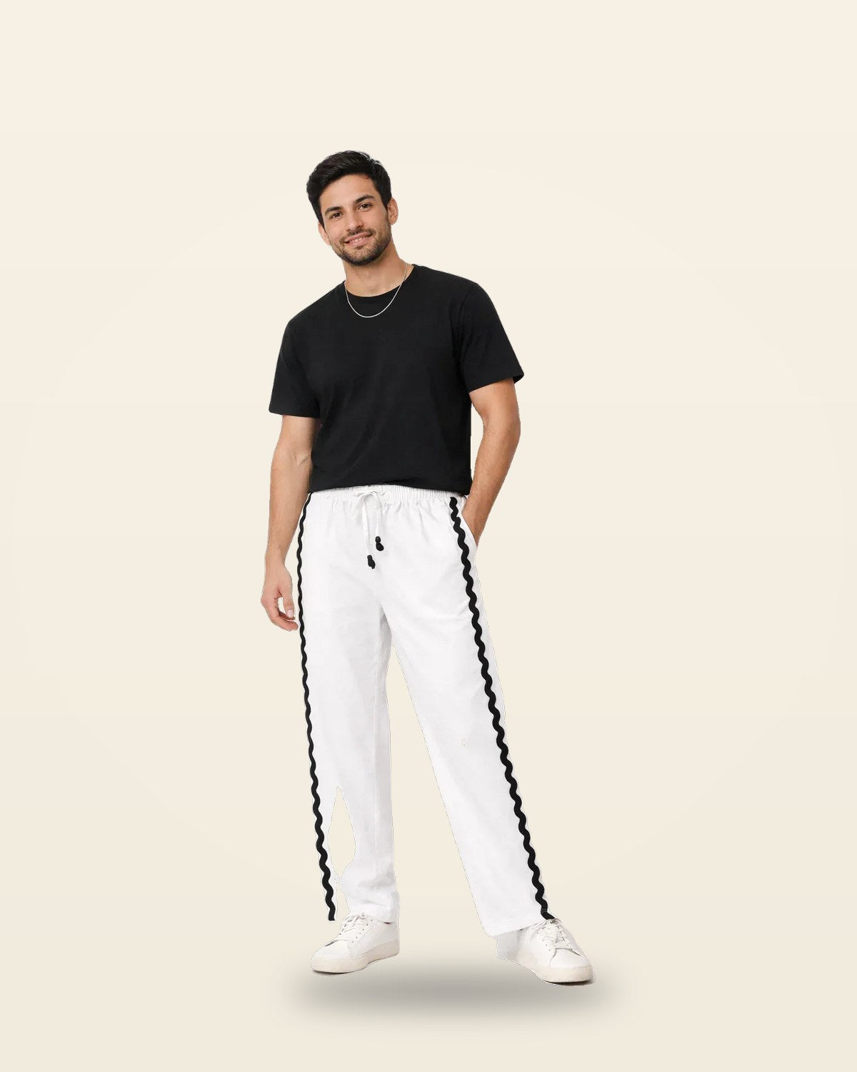 WaveStripe Trousers — Relaxed Fit Premium Cotton