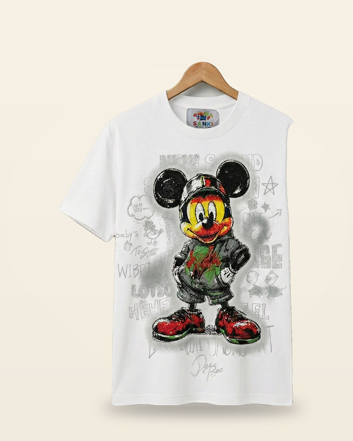 Cartoon Street Icon Graphic Fit — White Premium Tee