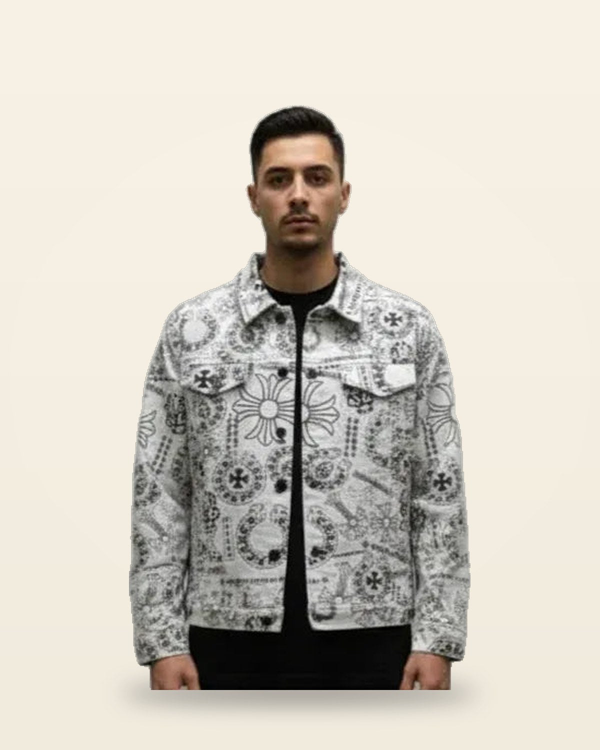 White Denim Shacket — Oversized Full Sleeve Fit