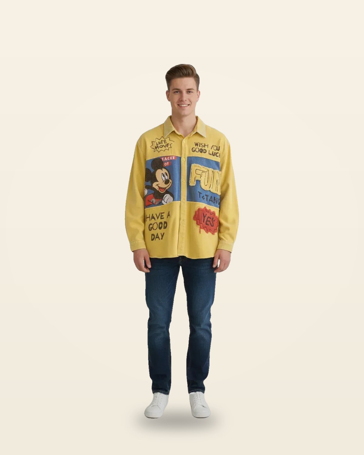 Yellow Oversized Shirt — Full Sleeve Casual Fit