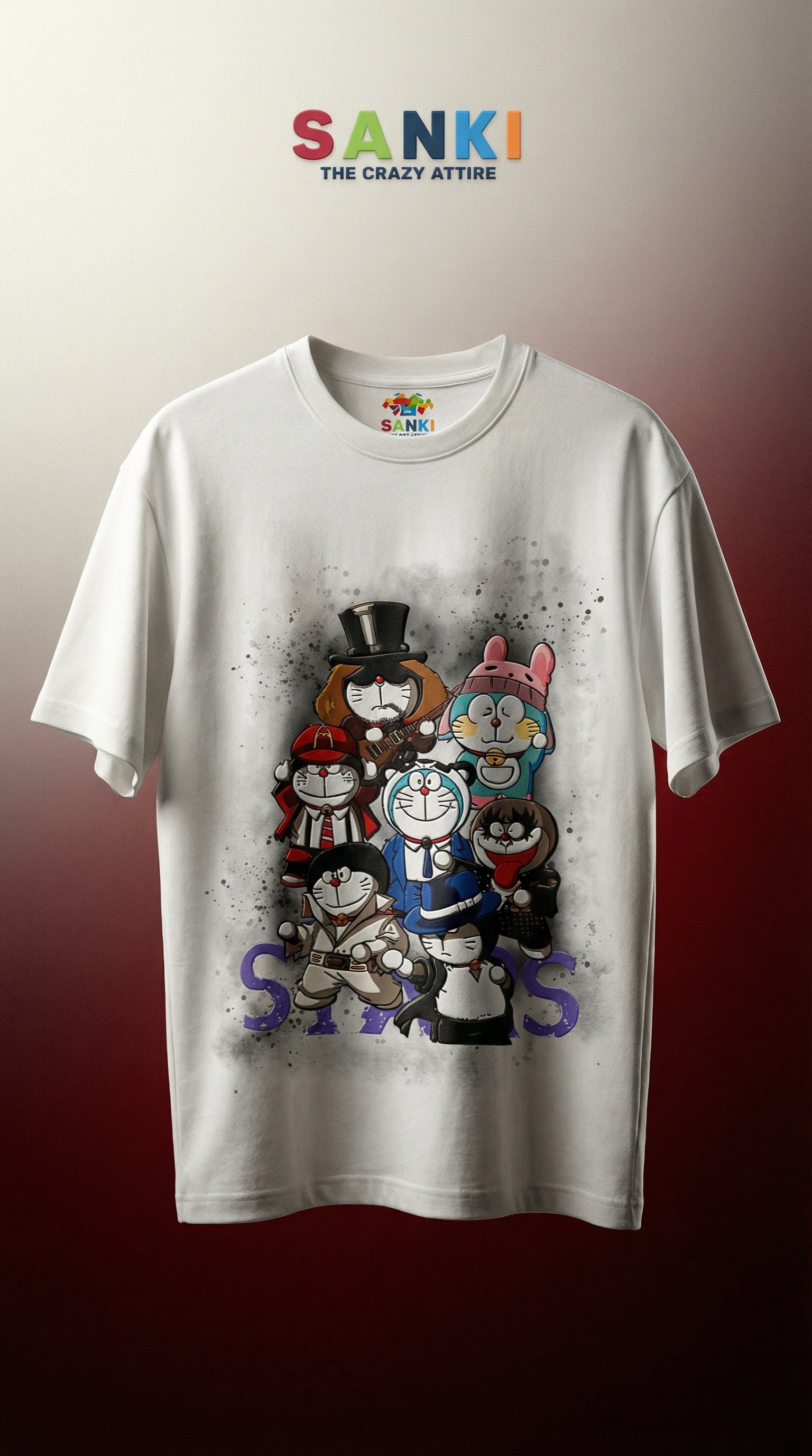 SANKI Cartoon Gang Graphic T-Shirt WHITE