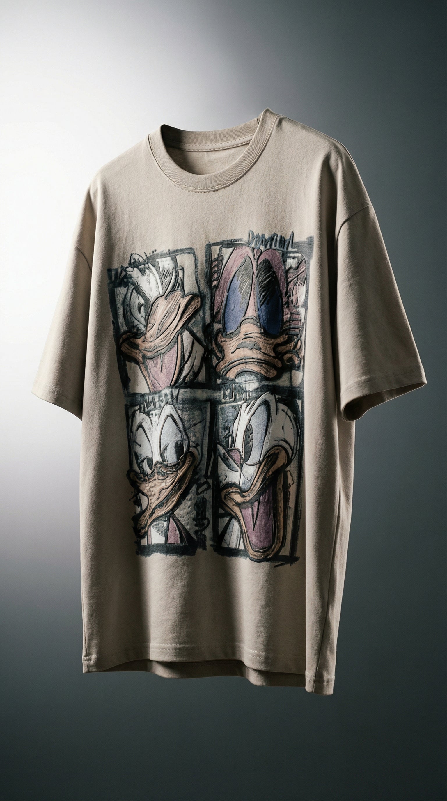 SANKI Abstract cartoon T-shirt BEIGE - Image 4