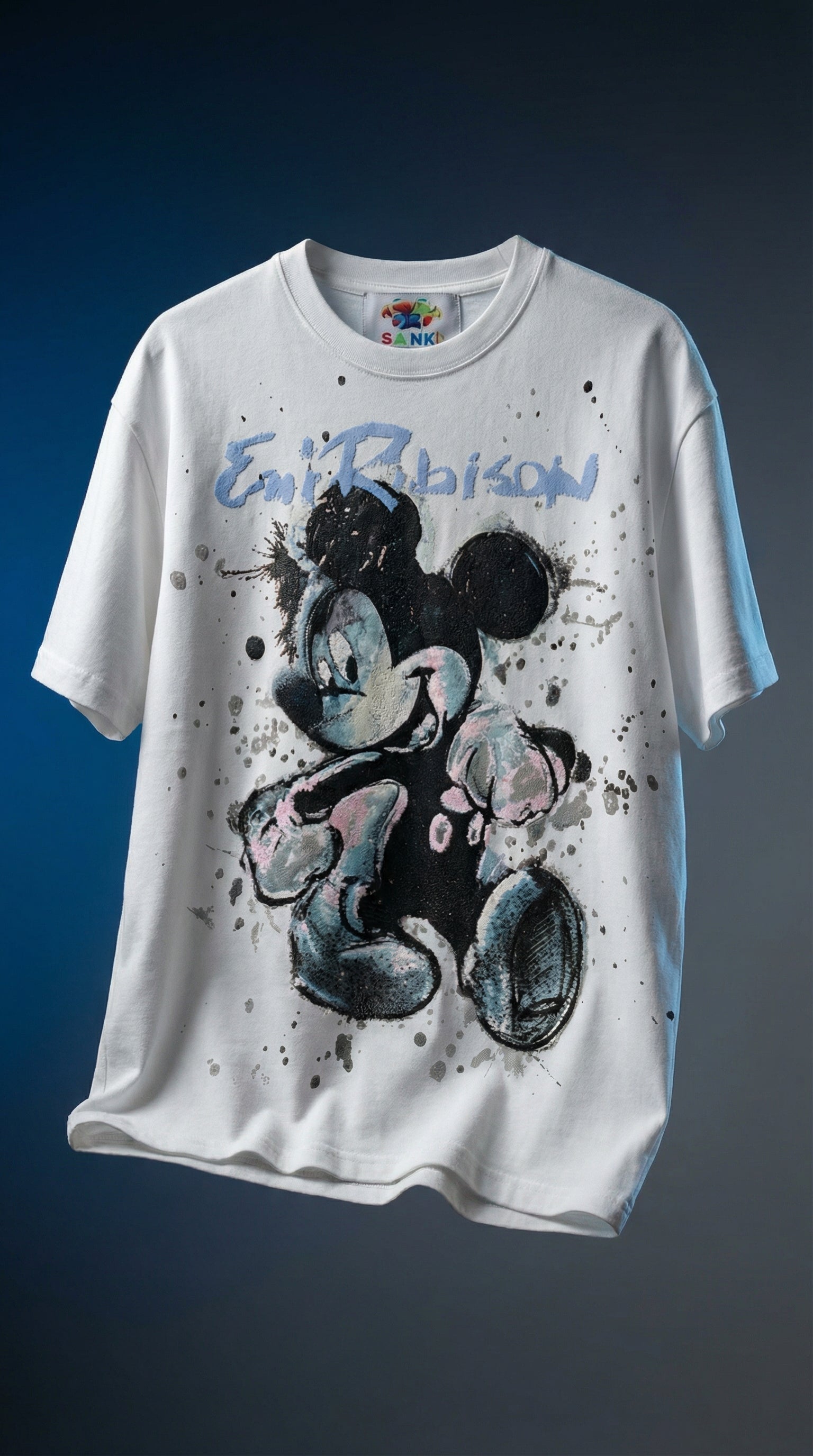 SANKI Edgy Cartoon Streetwear T-Shirt WHITE