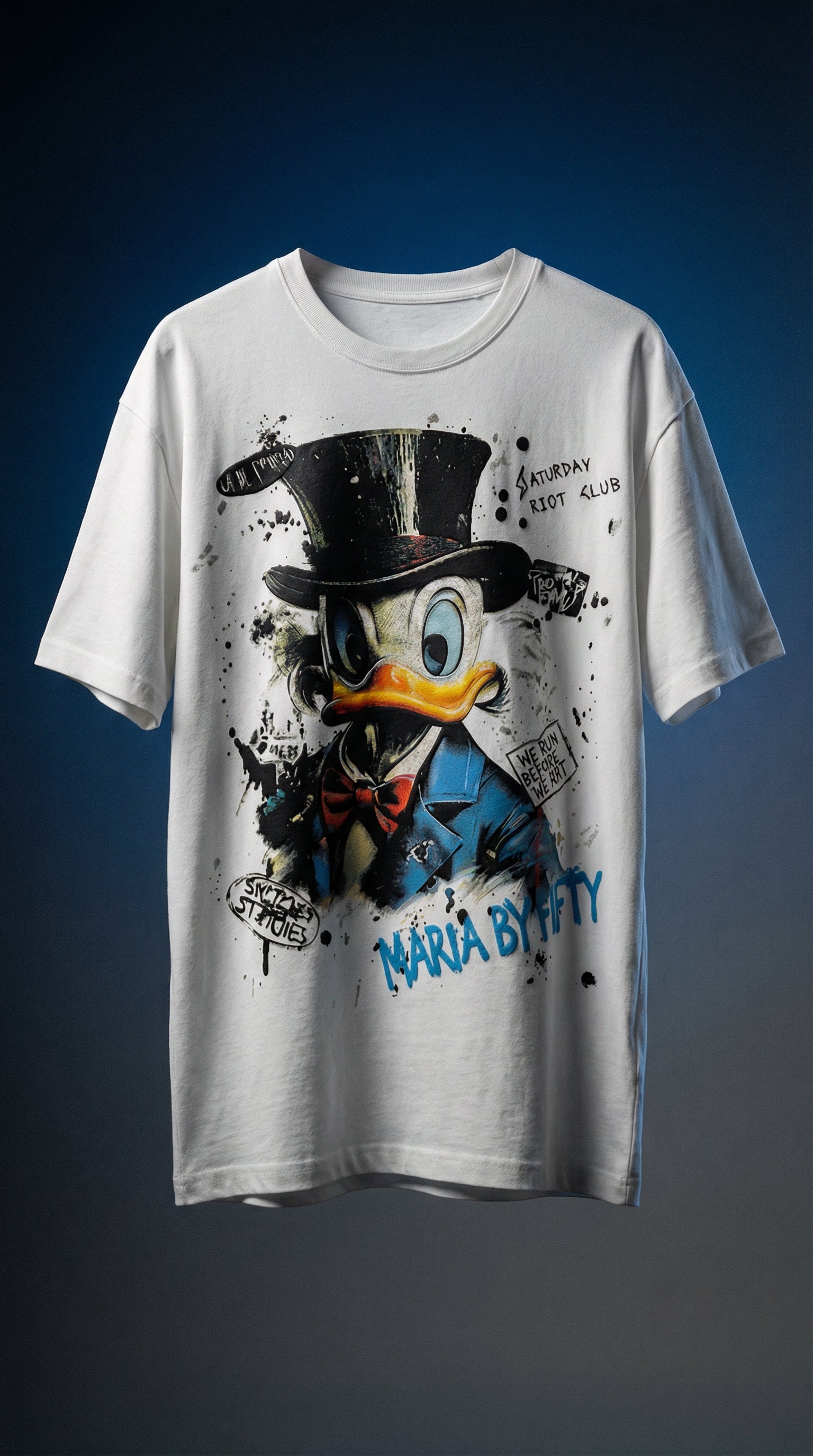 SANKI Luxury Duck Cartoon Graphic T-Shirt WHITE