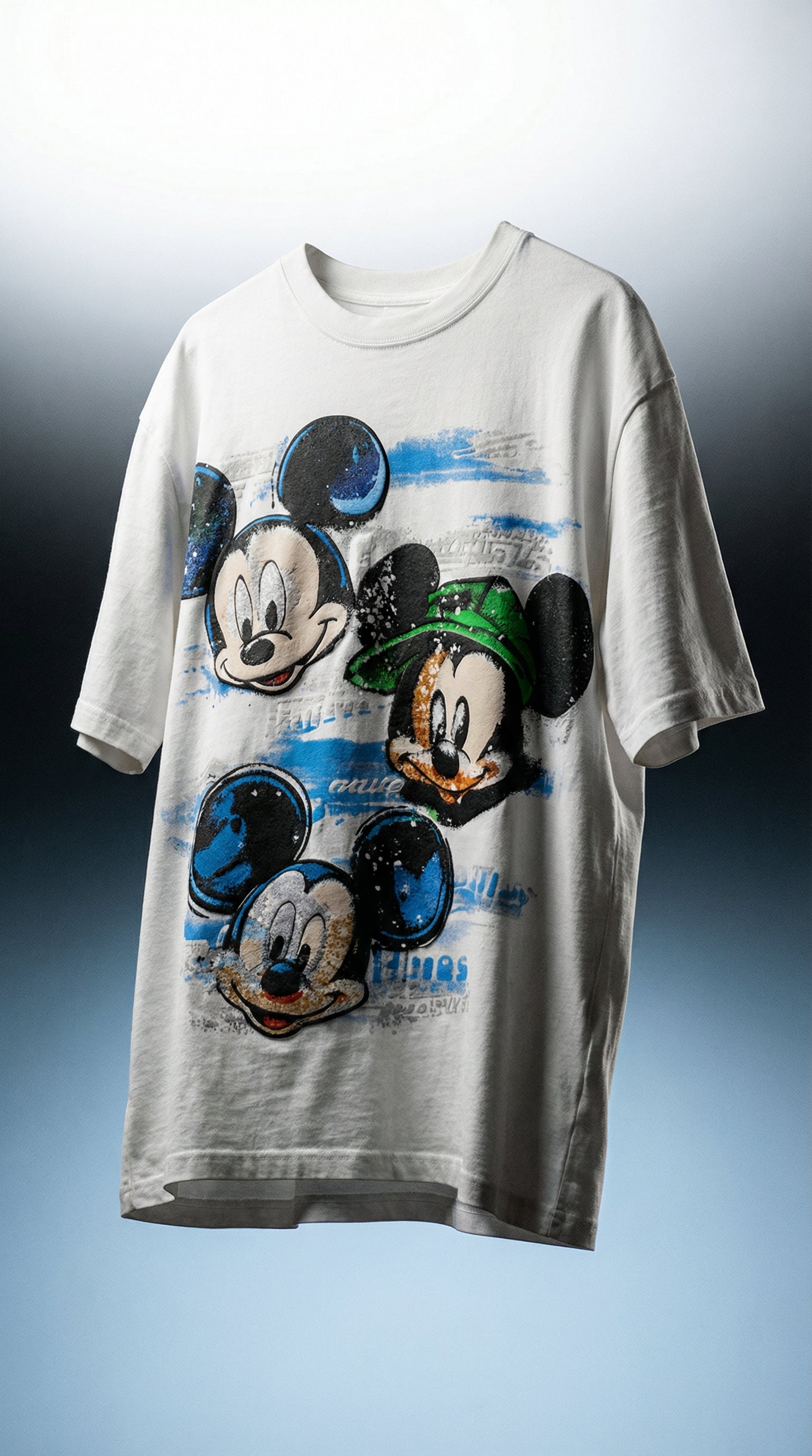 SANKI Multi Face Cartoon Graphic T-Shirt WHITE