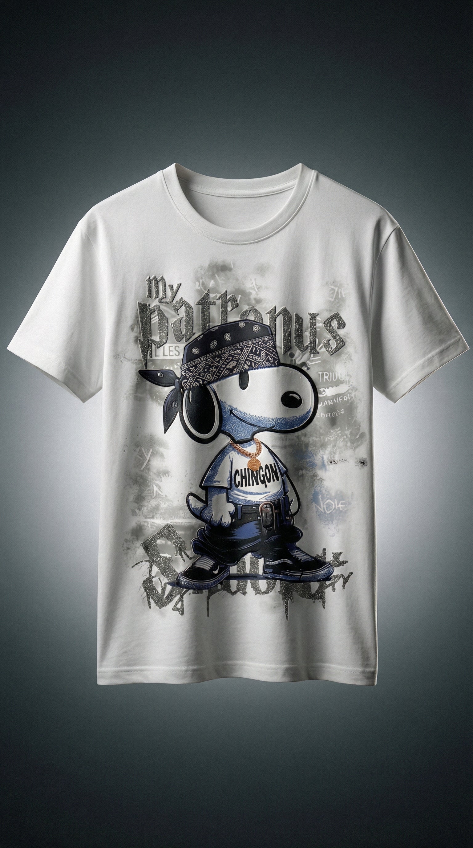 SANKI Cartoon Streetwear Graphic T-Shirt WHITE - Image 2