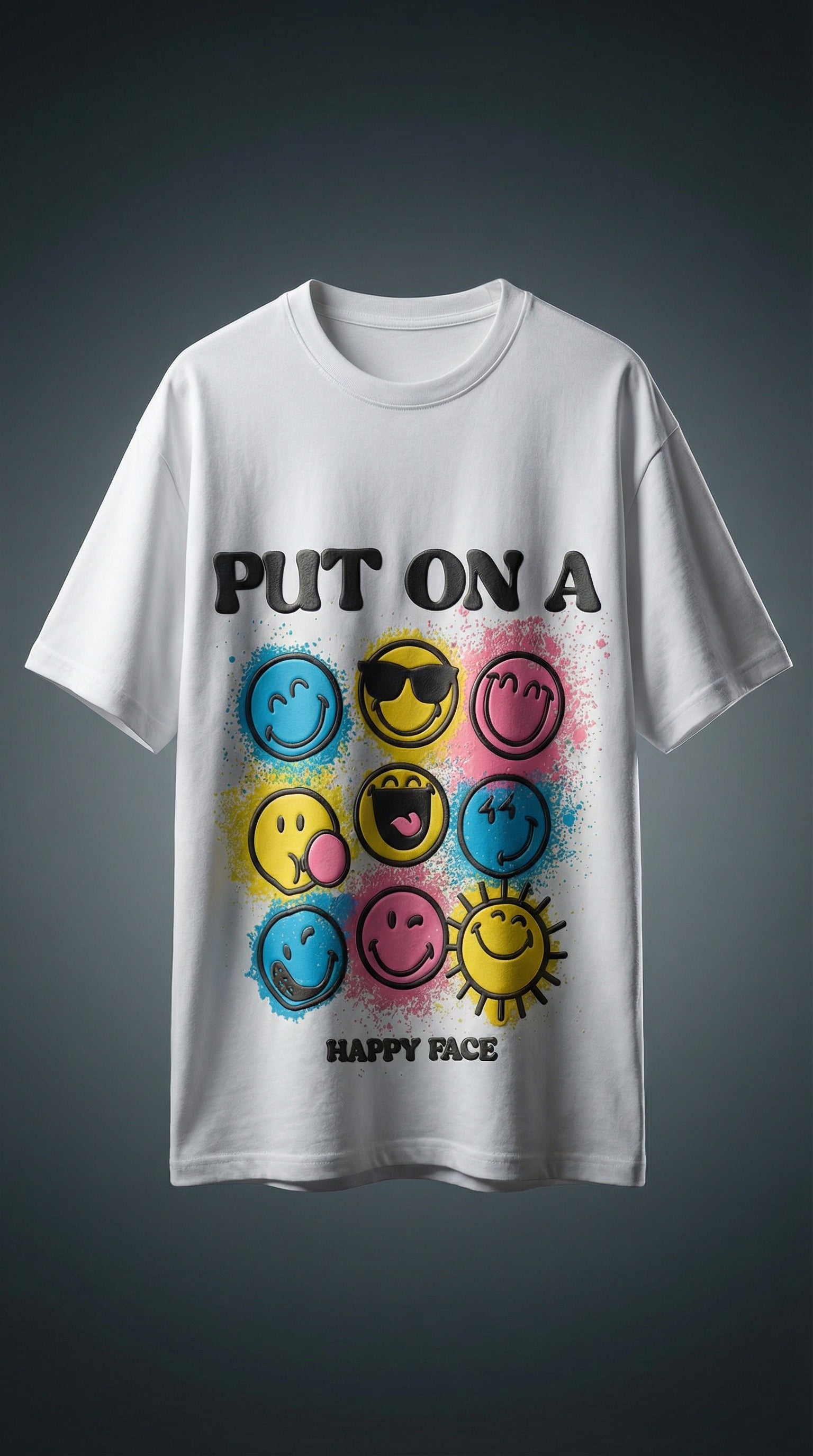 Cartoon Round Neck T-shirt White - Image 5