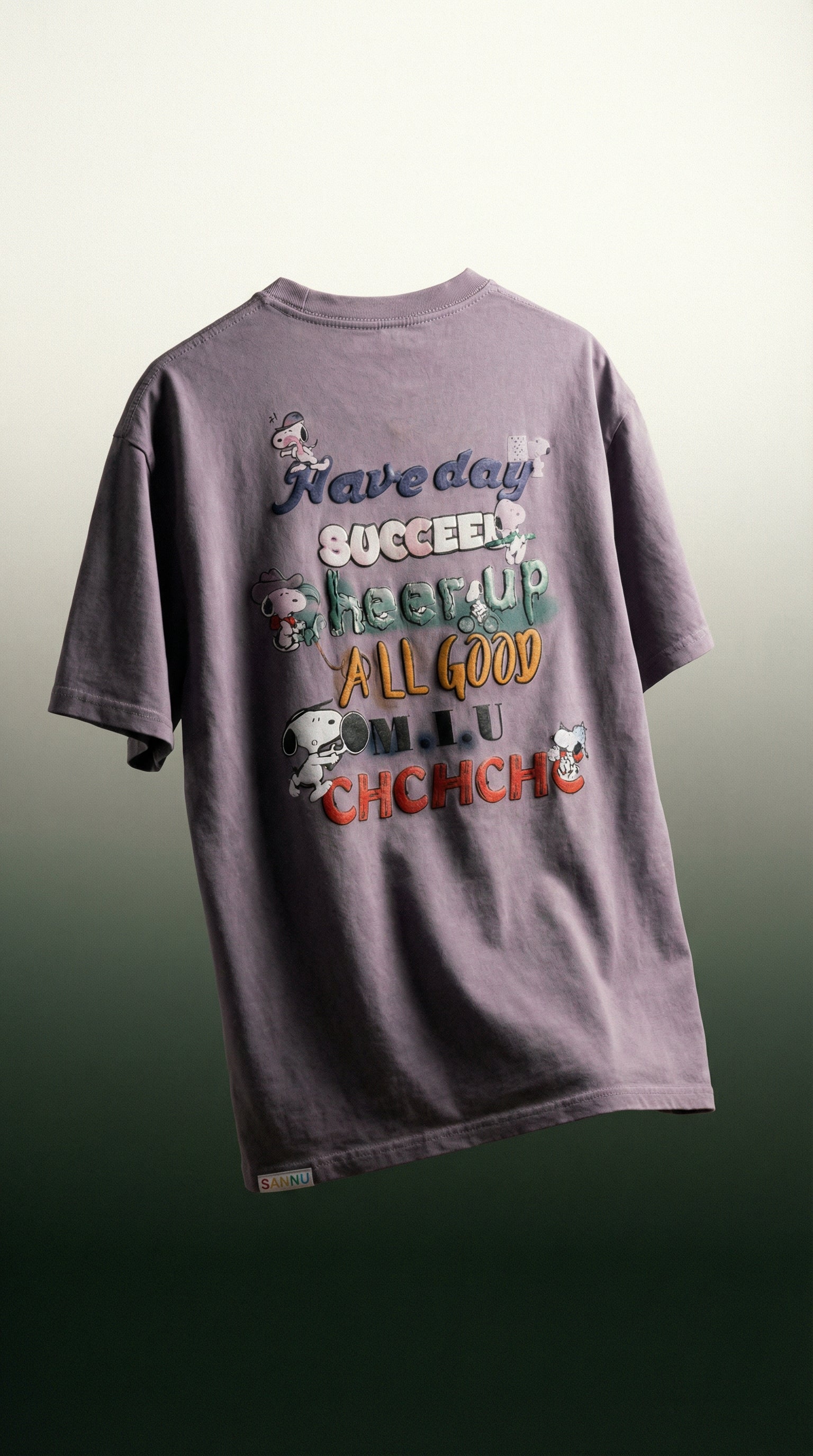 SANKI Snoopy Music Graphic Oversized T-Shirt PURPLE - Image 4