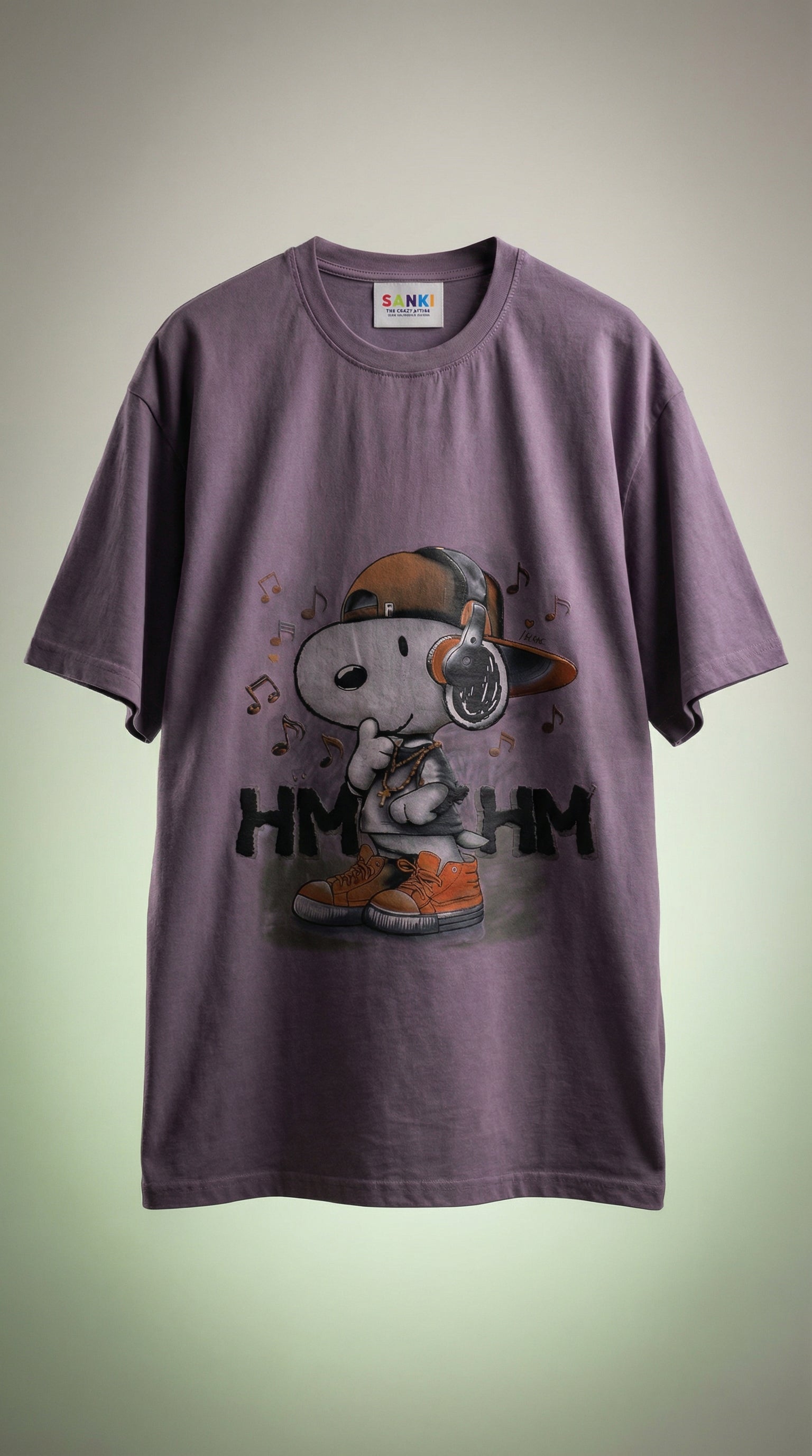 SANKI Snoopy Music Graphic Oversized T-Shirt PURPLE